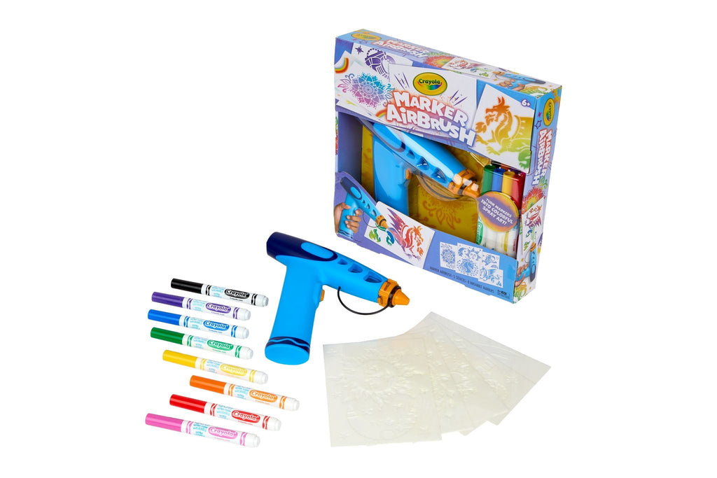 Crayola Marker Airbrush Spray Art Kit, Holiday & Christmas Gift for Kids, DIY Art Set, Creative Toys for Boys & Girls, 6 & Up