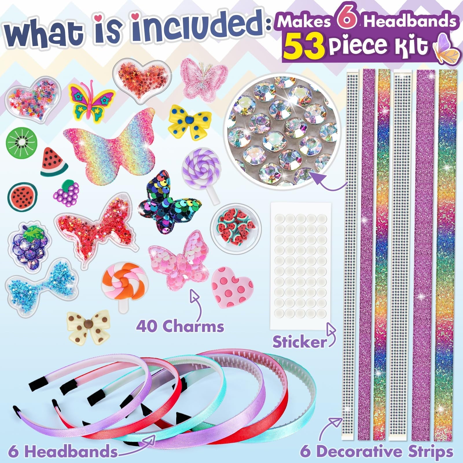 Arts and Crafts for Kids Age 6-12: Toys for 6 7 8 9 Year Old Girls | Fashion Girls Hair Accessories Craft Kit | That Allows Girls to Make Their Own Unique DIY Butterfly Hair Accessories