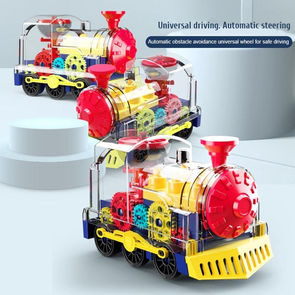Anpro Electric Train Toy for Kids, Toddlers Train Set with Light and Music, Early Educational Gear Train Toy for 3+ Year Old