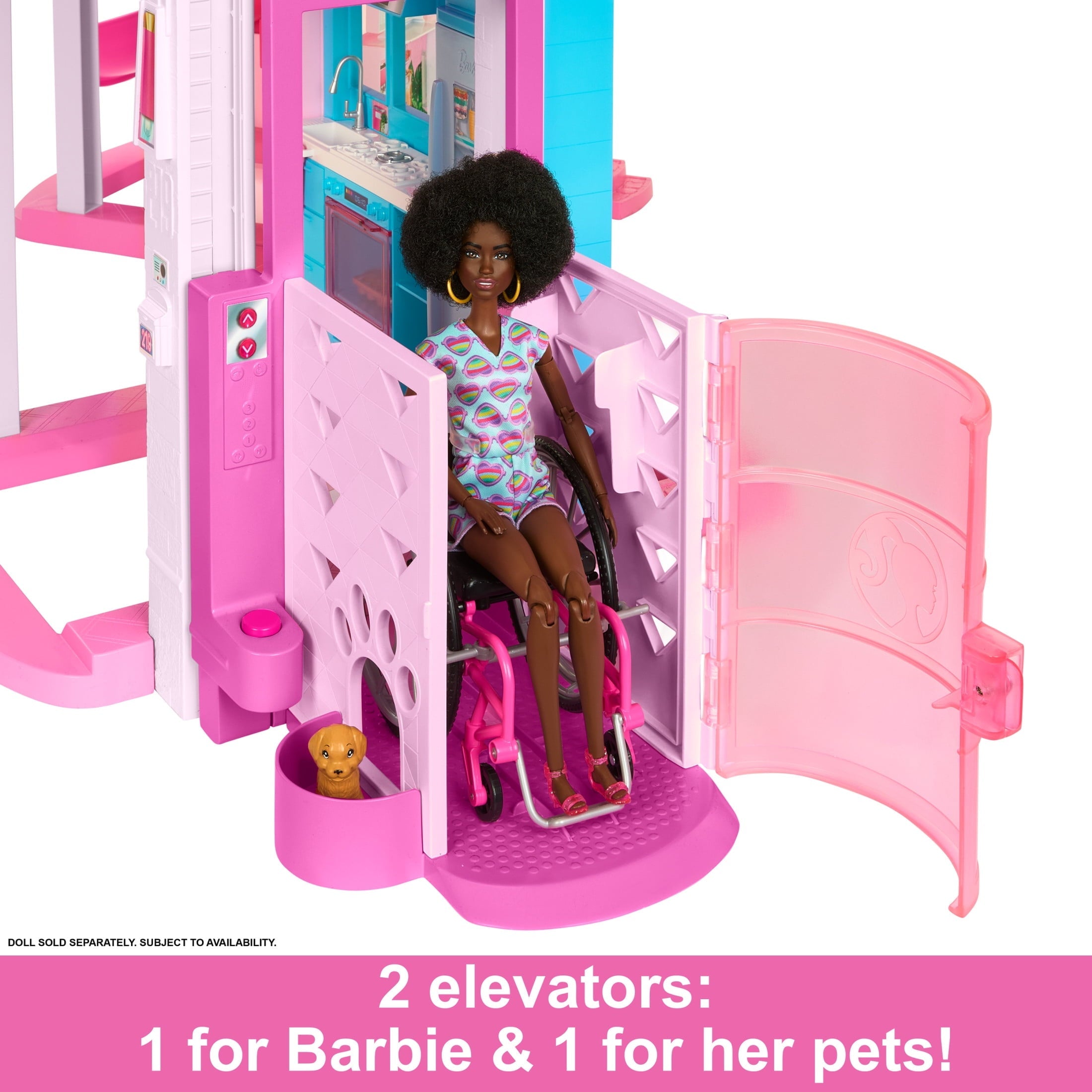 Barbie Dreamhouse Pool Party Doll House and Playset with 75+ Pieces, 45 in, Slide & Puppy Elevator