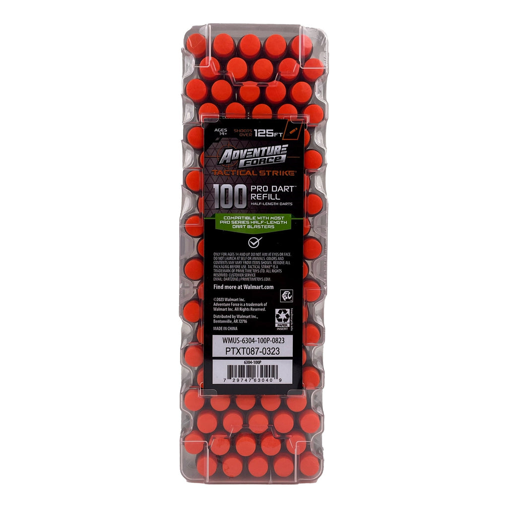 Adventure Force Tactical Strike 100 Half-Length Pro Foam Dart Blaster Refill, Shoots over 125 ft, Compatible with Most Pro Blasters, 14+