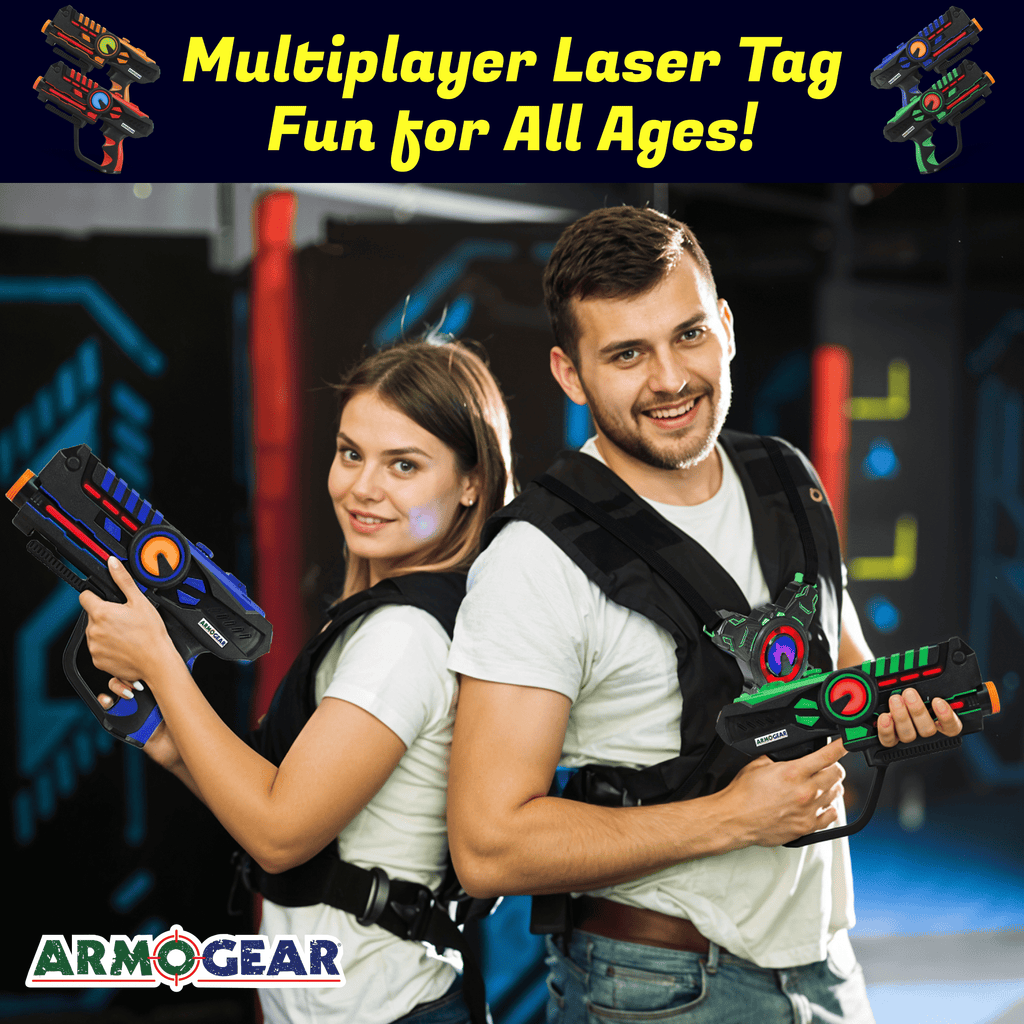 ArmoGear Infrared Laser Tag Set with Guns and Vests, Mega Pack Set of 4