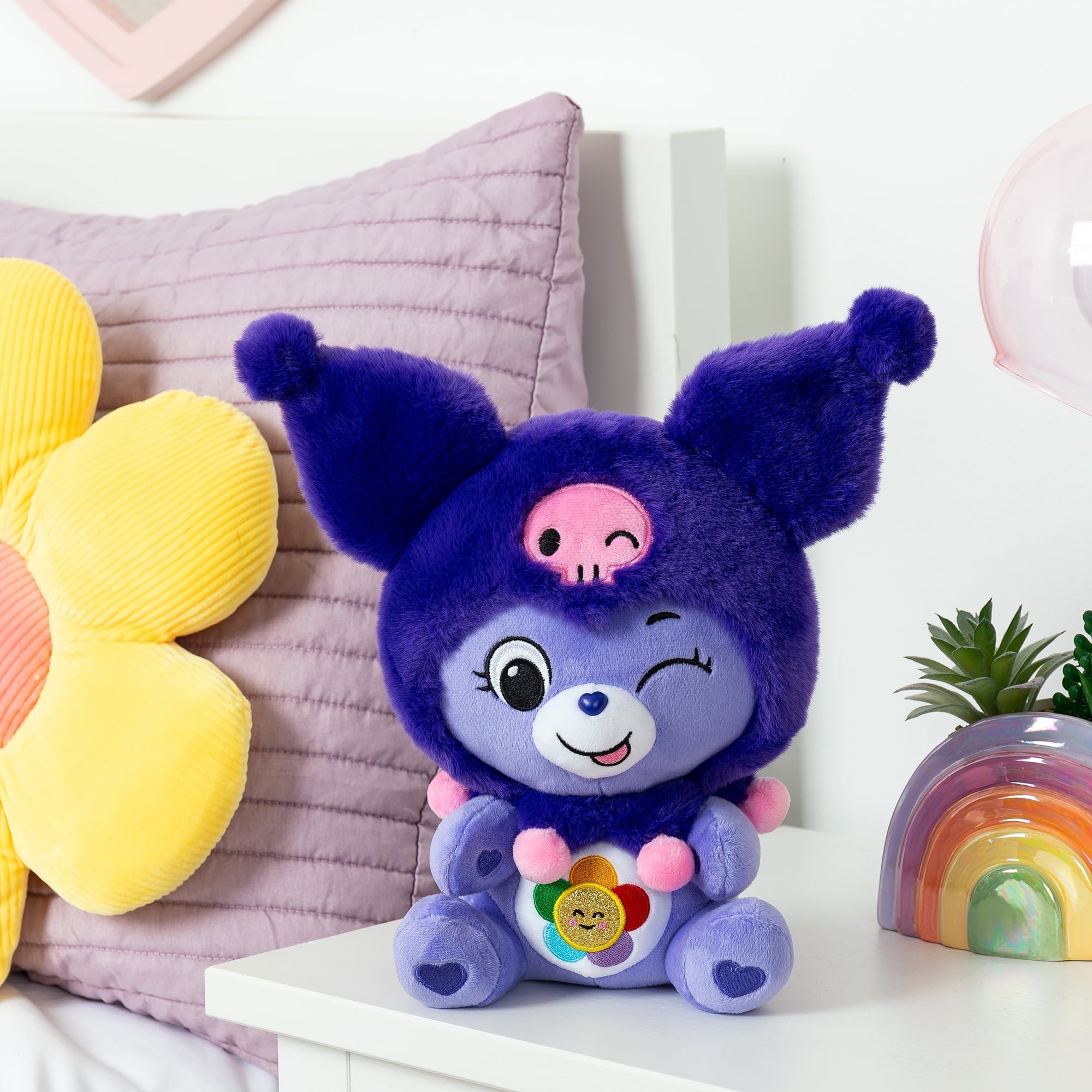 Care Bears x Hello Kitty , Harmony Bear as Kuromi, 10" Collectible Plush, Great Gift for Girls or Boys, Age 4 Year and up