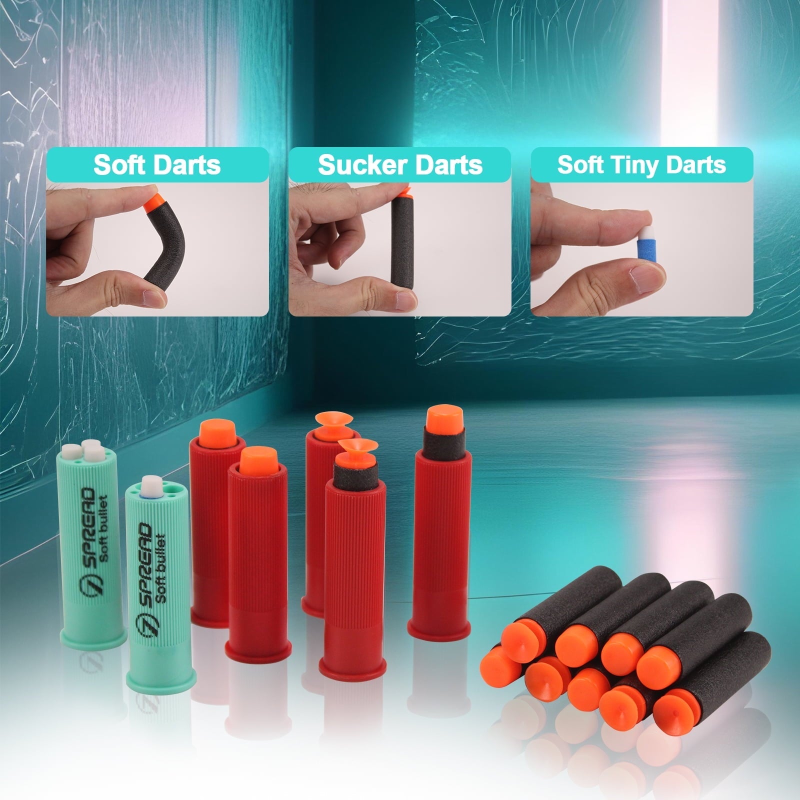 BIU BLASTER Foam Dart Blasters 30-inch Shell Ejecting Design for Indoor and Outdoor Play, 14+ Years, Gold