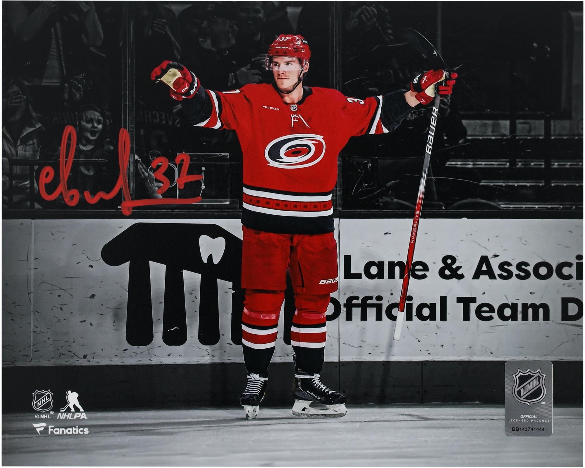 Andrei Svechnikov Carolina Hurricanes Autographed 8" x 10" Red Jersey Celebrating Spotlight Photograph - Fanatics Authentic Certified