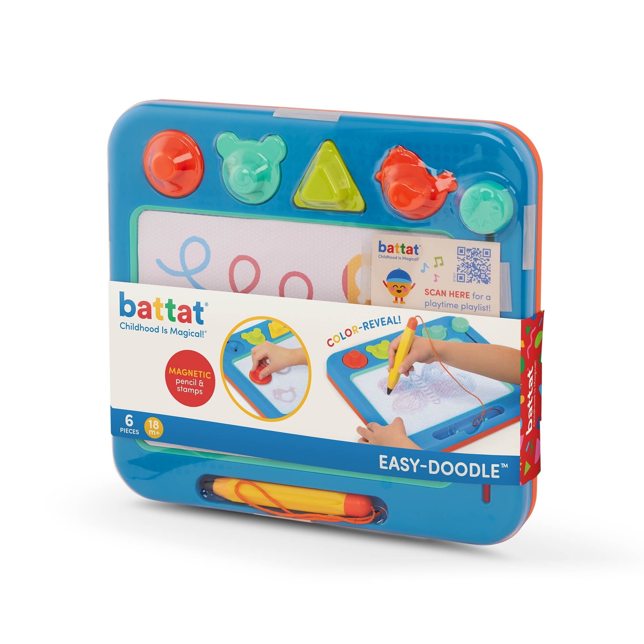 Battat Easy-Doodle Magnetic Drawing Plastic Board with Color Reveal, Toddler and Preschool Toys