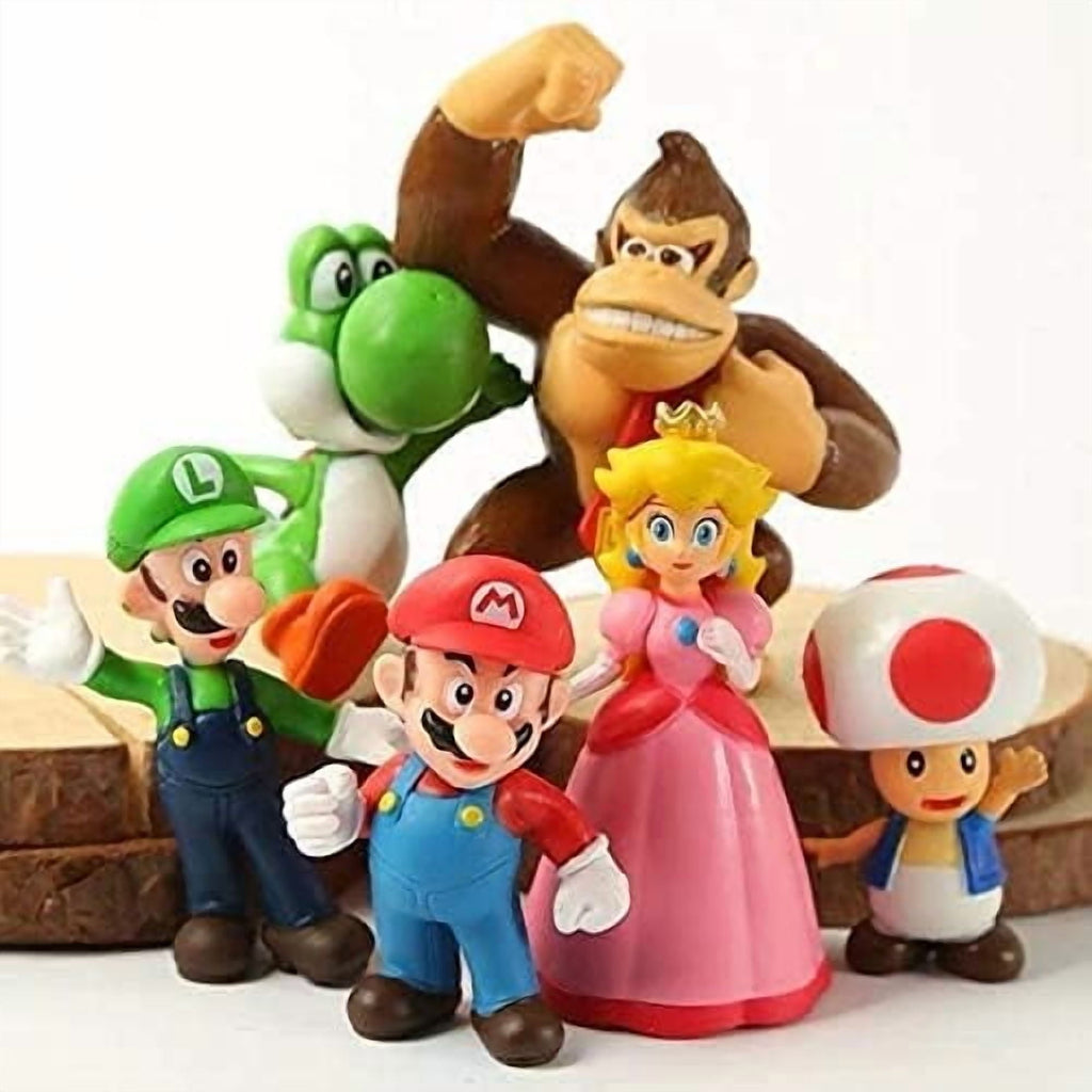 6 Pcs Mini Mario Toys - Mario Toys Action Figures, Mario Brothers Figures Collection Playset, 1.2 "- 2.4 " Tall