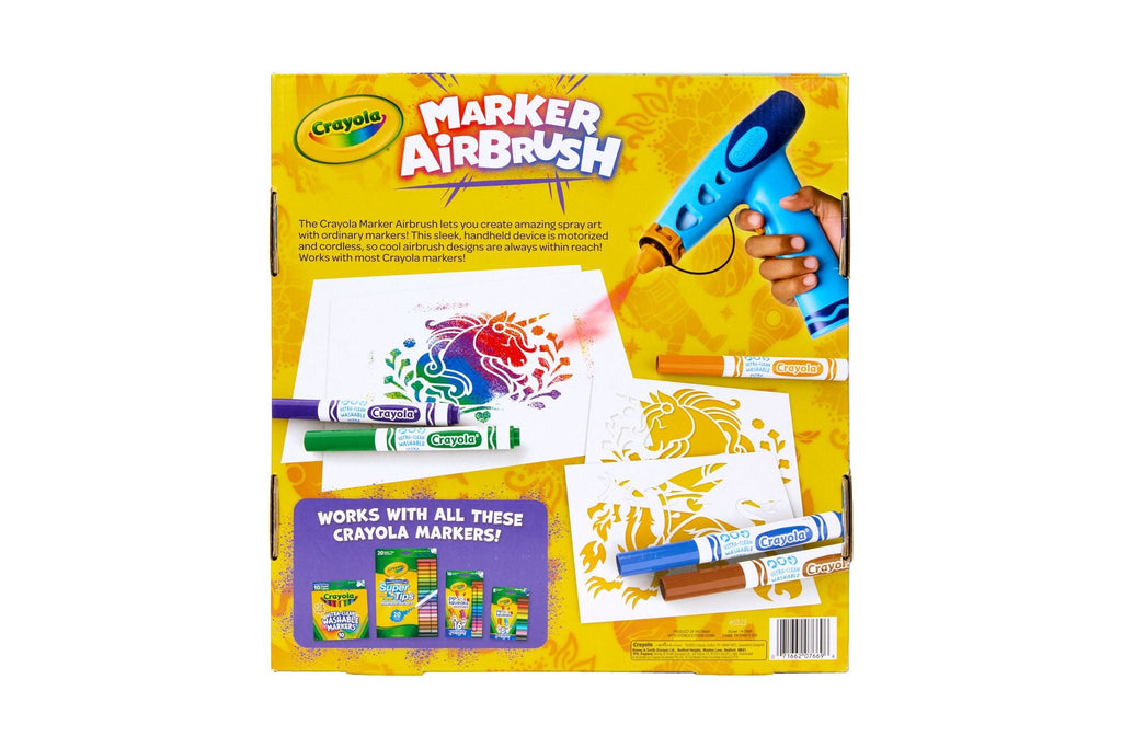 Crayola Marker Airbrush Spray Art Kit, Holiday & Christmas Gift for Kids, DIY Art Set, Creative Toys for Boys & Girls, 6 & Up