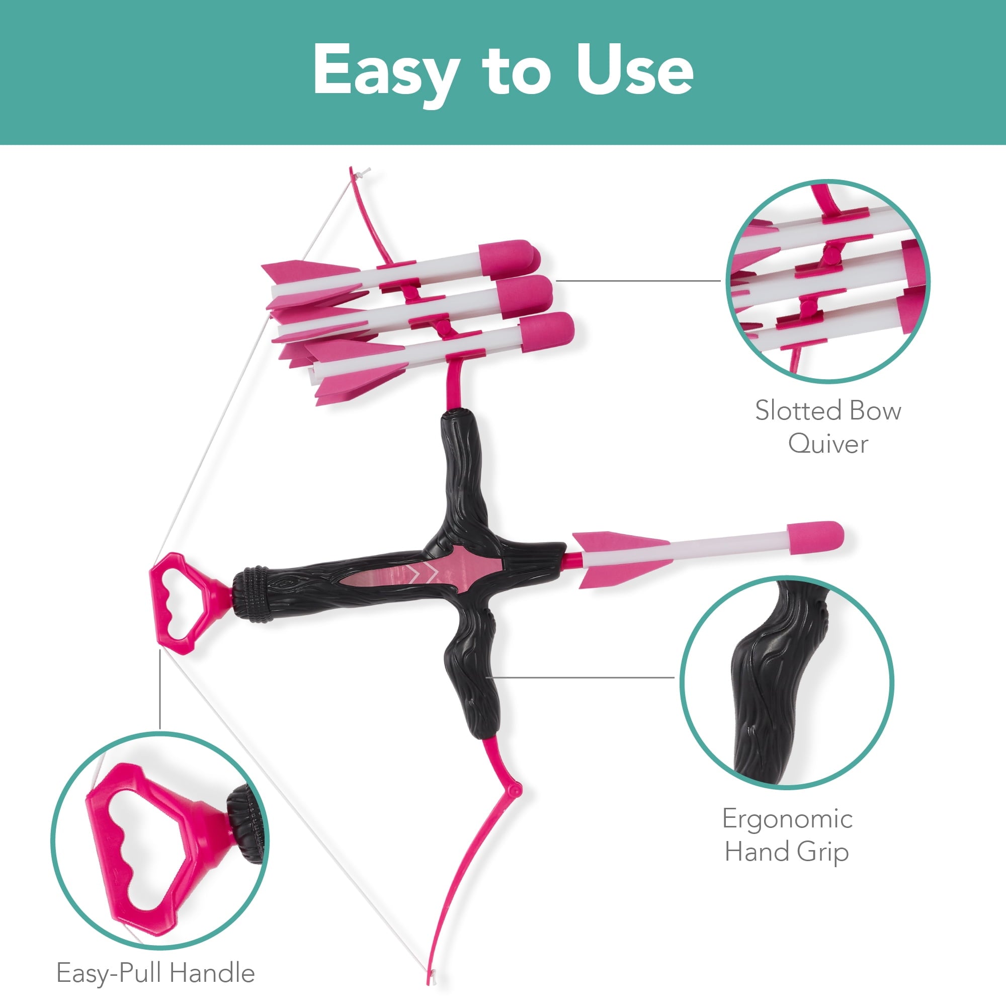 Best Choice Products Kids Bow & Arrow Set, Children's Play Archery Toy w/ Target Stand, 12 Arrows, Quiver- Pink