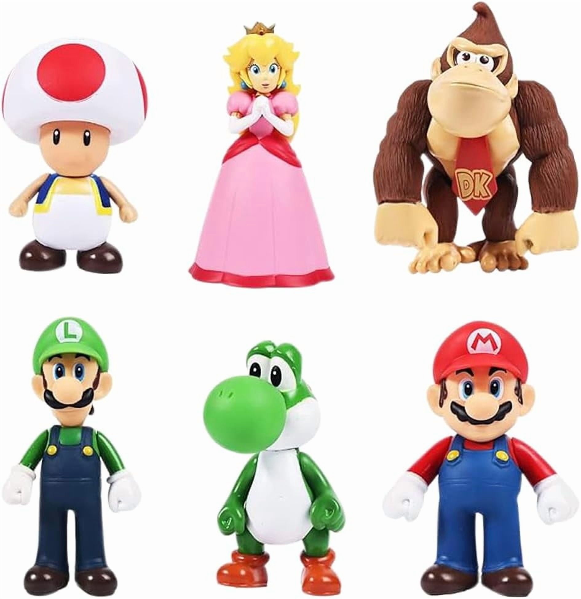 6 Pcs Mini Mario Toys - Mario Toys Action Figures, Mario Brothers Figures Collection Playset, 1.2 "- 2.4 " Tall