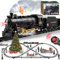 Adoonk Remote Control Train Set , with Steam Engine Realistic Smoke Sounds Lights 21-Piece ,Train Toy Gifts for Kids Ages 4-8