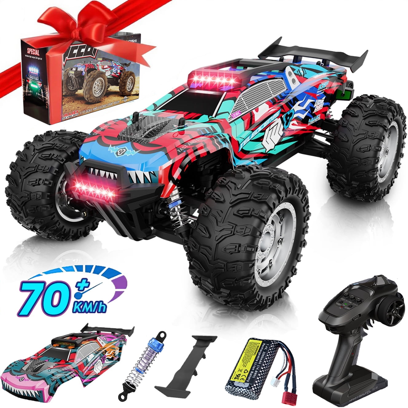 AUOSHI 2025 Fastest Brushless RC Cars Adults ESP 100 KM/H 60MPH Top Speed 4X4 Hobby Off-Road 1:12 RC Truck Oil Filled Shocks Remote Control Truck Boy