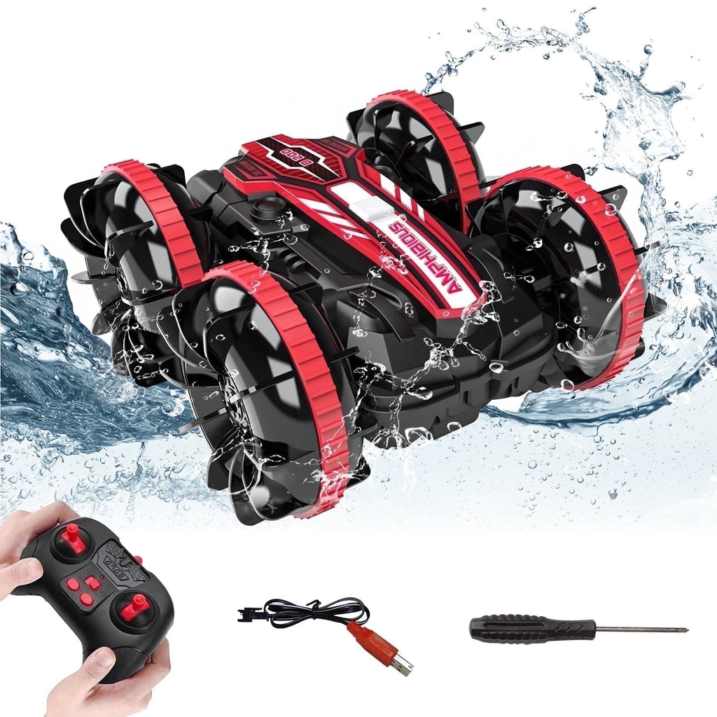 Absoke Toys for Boys Age 5-12, Amphibious RC Car for Kids Remote Control Boat Waterproof Gifts Pool Toy