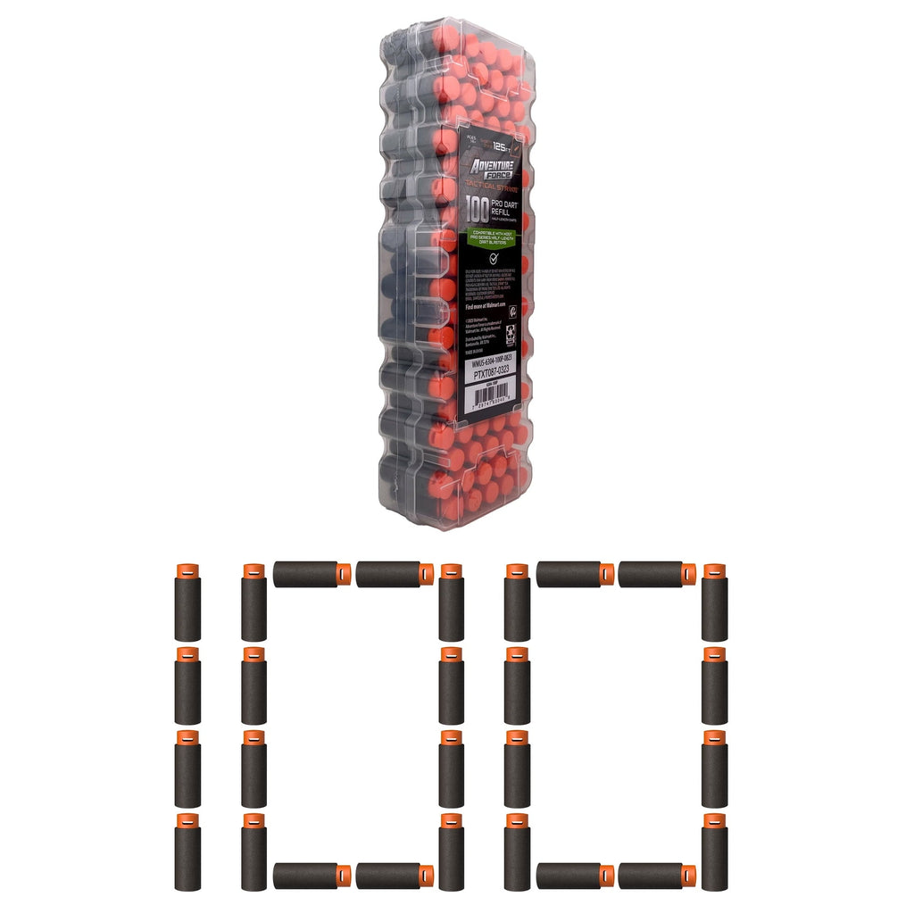 Adventure Force Tactical Strike 100 Half-Length Pro Foam Dart Blaster Refill, Shoots over 125 ft, Compatible with Most Pro Blasters, 14+