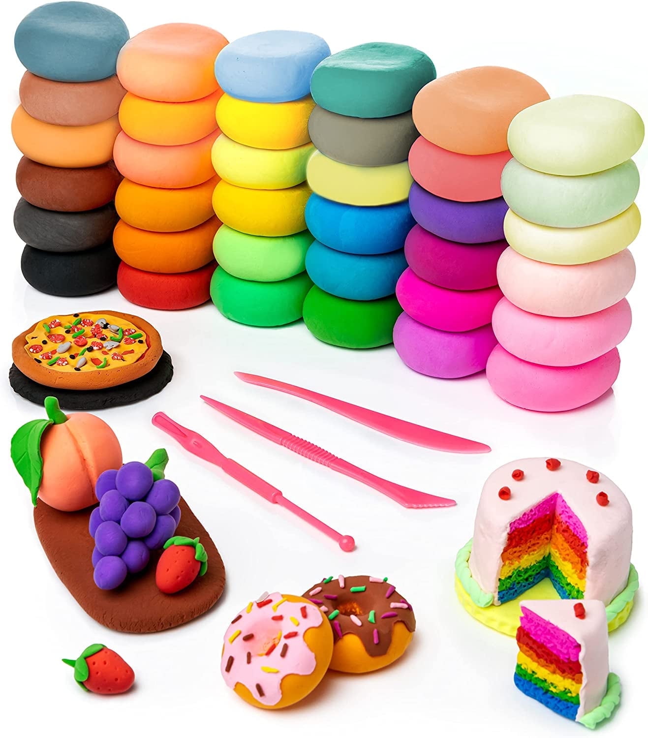 Air Dry Clay for Kids- 36 Colors Super Light Modeling Clay, Magic Foam Clay with 3 Sculpting Tools, Soft Arts Clay Easter Gift for Boys & Girls 4+