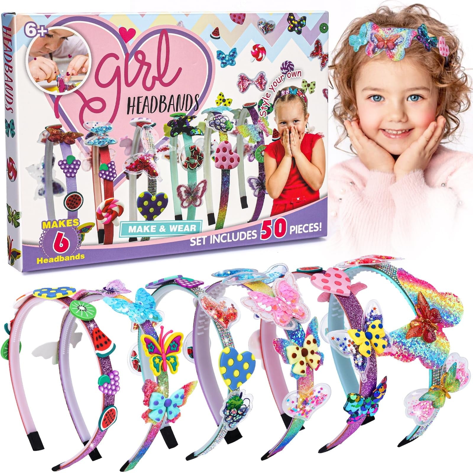 Arts and Crafts for Kids Age 6-12: Toys for 6 7 8 9 Year Old Girls | Fashion Girls Hair Accessories Craft Kit | That Allows Girls to Make Their Own Unique DIY Butterfly Hair Accessories