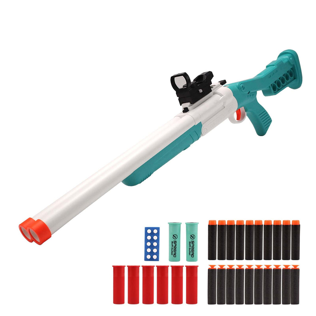 BIU BLASTER Double Barrel Toy Foam Blaster with Shell Ejection 2-in-1 Soft Bullet Shotgun, Ideal Gift for Ages 14+