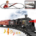 Beefunni Christmas Train Set, Boys Battery Operated Metal Alloy Electric Train Toys with Smoke, Sounds & Lights, Christmas Gifts for Kids 3-12 Years Old