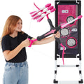 Best Choice Products Kids Bow & Arrow Set, Children's Play Archery Toy w/ Target Stand, 12 Arrows, Quiver- Pink