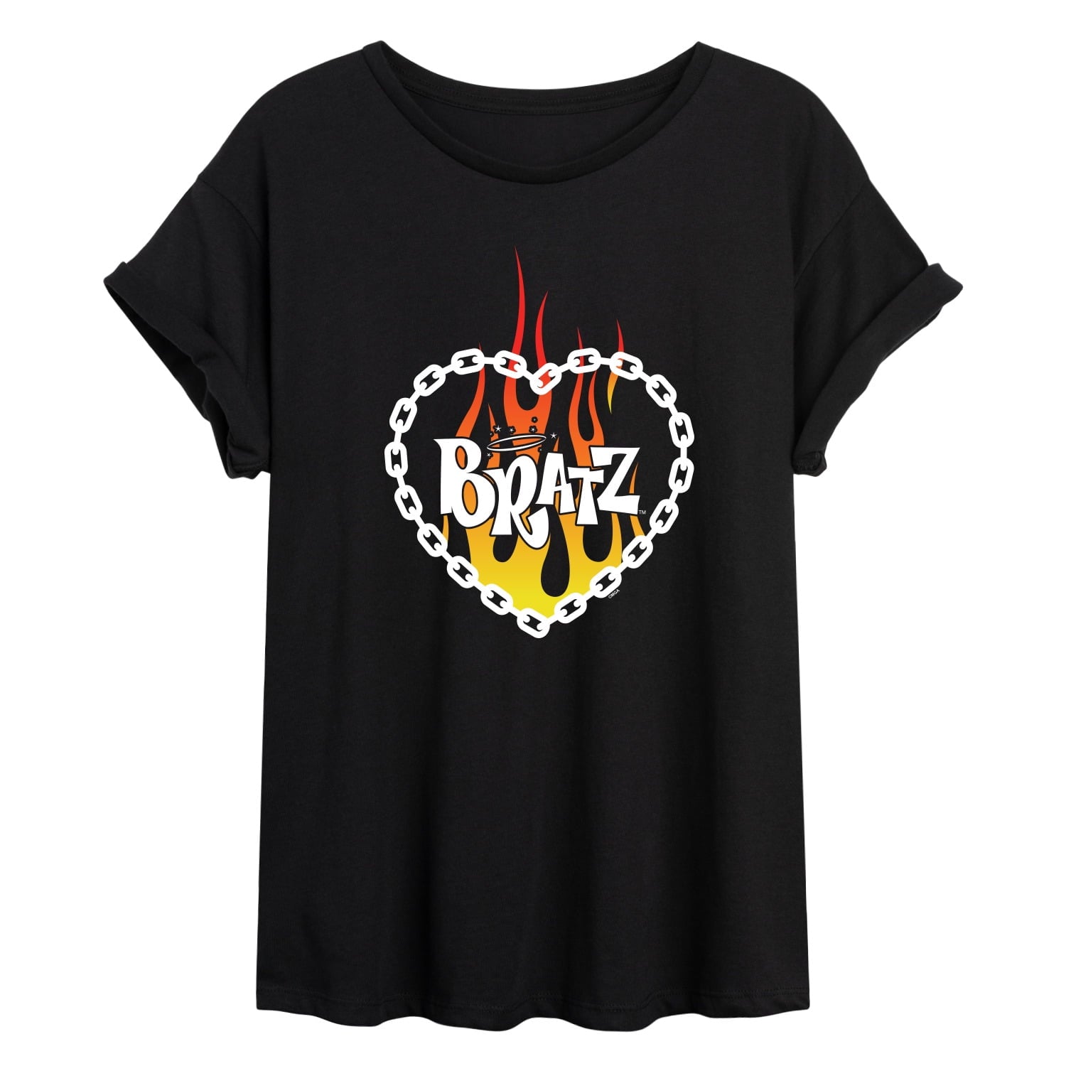 Bratz - Falme Logo - Chain Link Heart - Women's Oversized T-Shirt