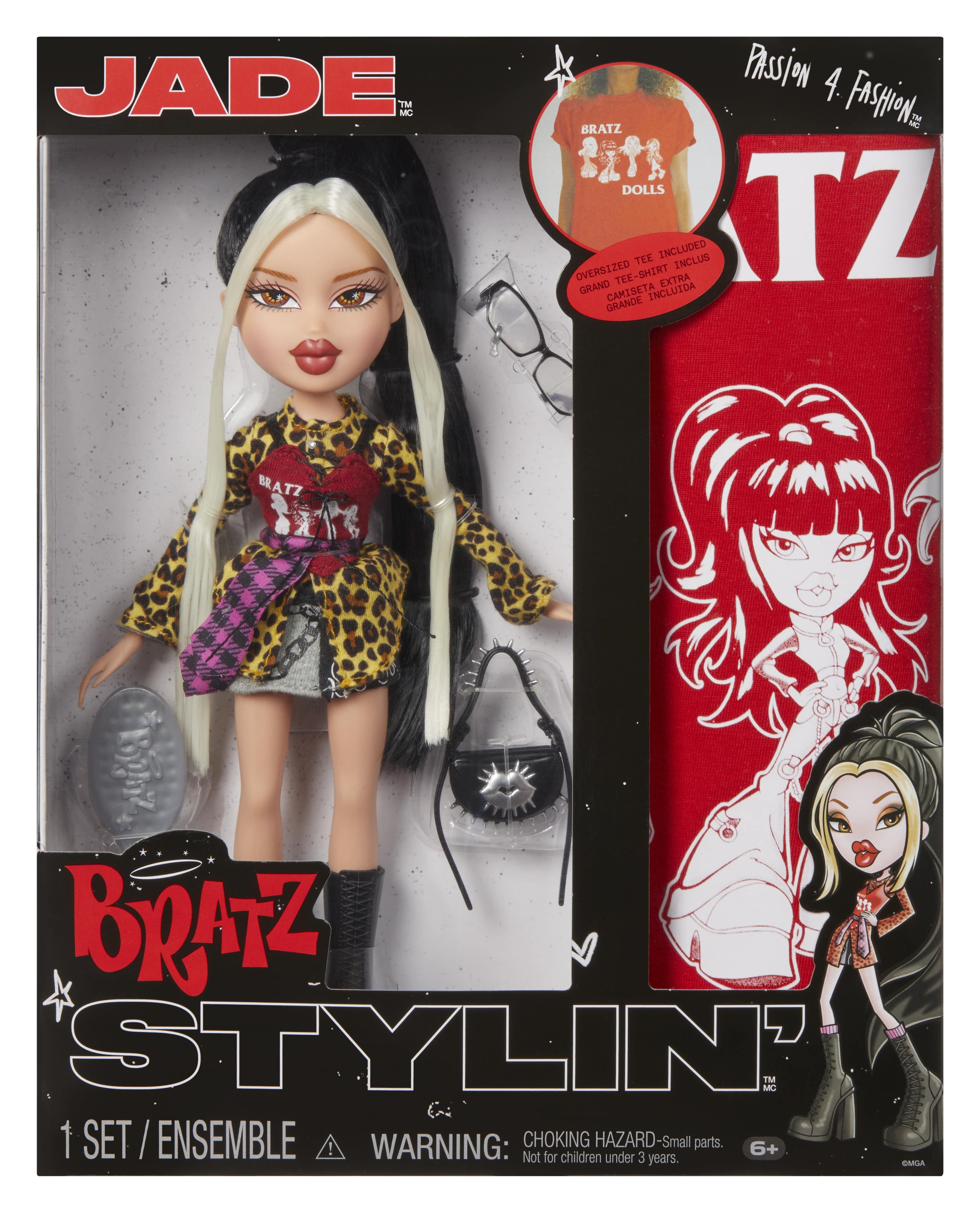 Bratz Stylin' Jade Fashion Doll with Customizable T-Shirt for You and Accessories