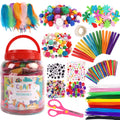 CandWuom Arts & Crafts Supplies Kits & Materials Set for Kids - 1000Pcs+ Craft Kit with Pipe Cleaners Pom Poms Craft for Kids Ages 4-8 Girls & Boys Birthday Gifts