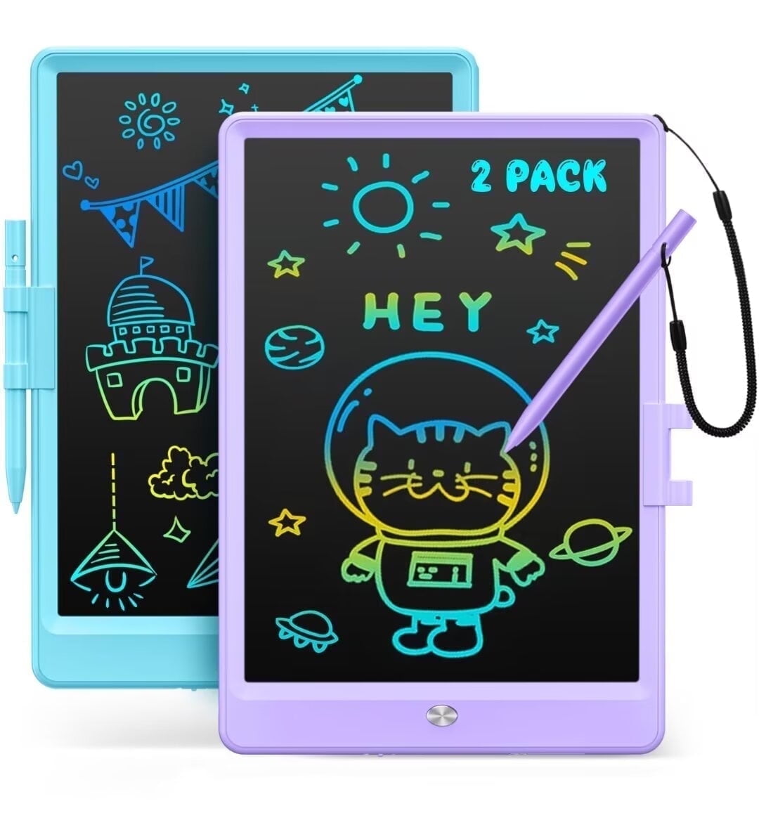 Comvin 2 Pack LCD Writing Tablet for Kids, 8.5 Inch Colorful Drawing Tablet Drawing Pad Electronic Doodle Board, Educational Learning Toys Birthday Gifts for Boys Girls Age 3 4 5 6 7 8