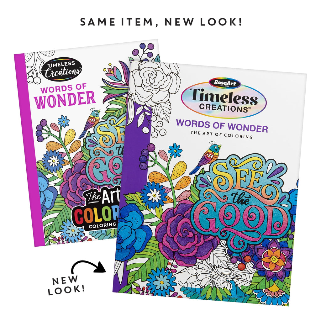 Cra-Z-Art: Timeless Creations, Words of Wonder New Adult Coloring Book, 64 Pages