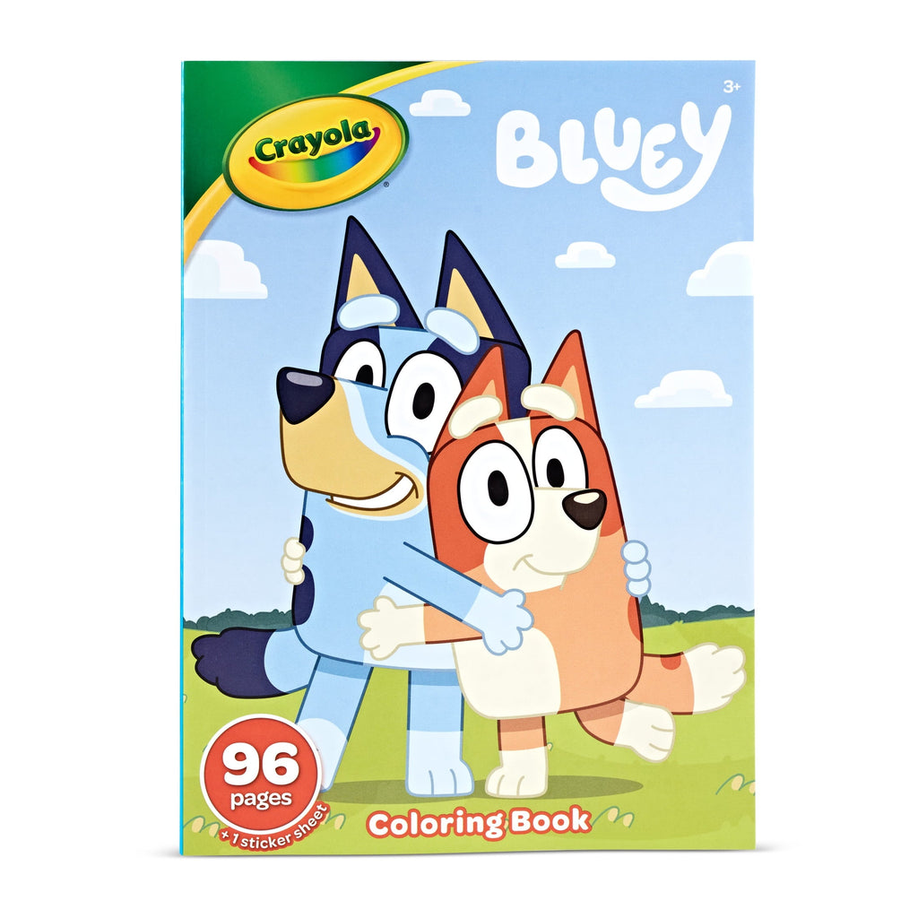 Crayola Bluey Coloring Book with Sticker Sheet, 96 Pgs, Arts and Crafts, Travel Activity, Bluey Gift for Toddlers, Ages 3+