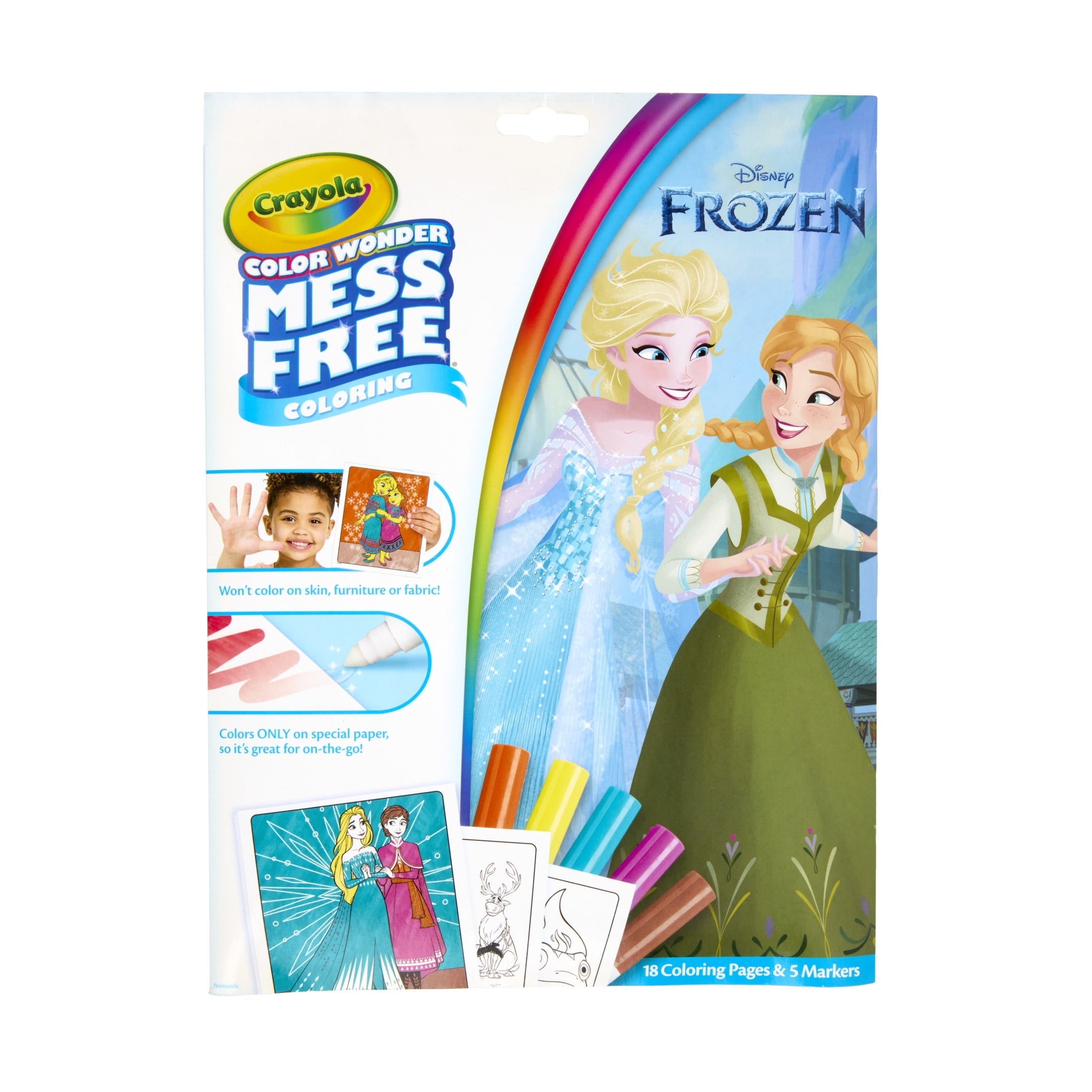 Crayola Color Wonder Mess Free Frozen 2 Coloring Set, 18 Pgs, Stocking Stuffers for Toddlers, Frozen Holiday Gift, Ages 3+