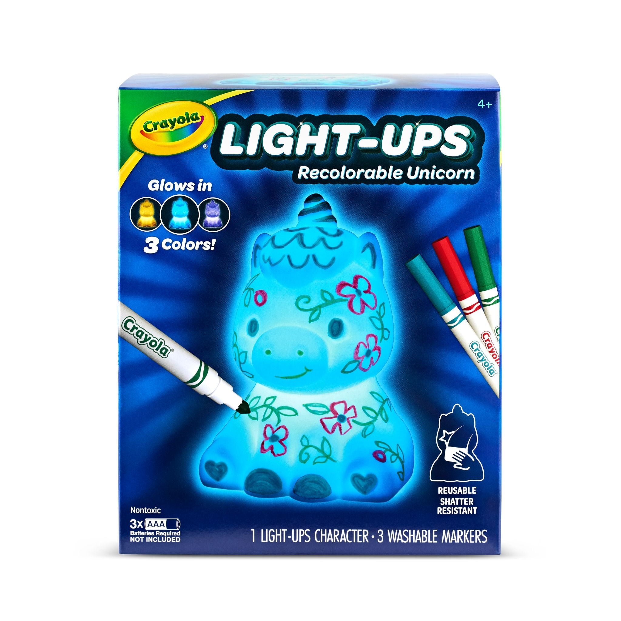 Crayola Light Ups, Unicorn, Reusable Holiday Craft, Glow In The Dark, Unicorn Gift for Kids, Room Decoration Craft, Customizable Toys & Gifts for Kids