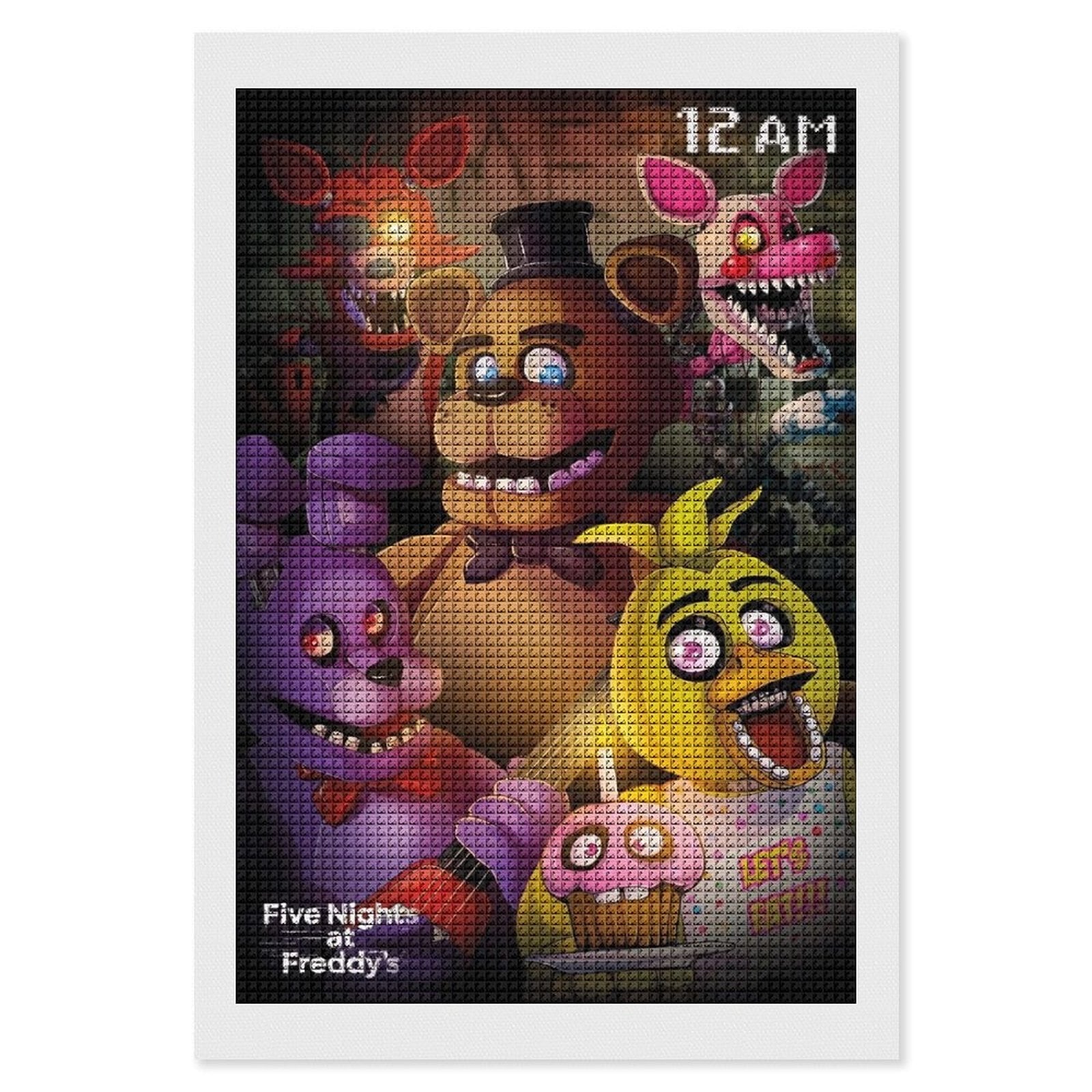 Diamond Painting Set Five Nights At Freddy's FNAF Diamond Art Painting with Diamond DIY Set for Bedroom Living Room Bathroom Wall Decoration 8"x12"