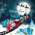 Chmadoxn Christmas Train Set Railway Tracks Sets Battery Operated Locomotive Engine and 8.5 Ft Tracks Playset for Under The Tree Electronic Toys Gift for Kids