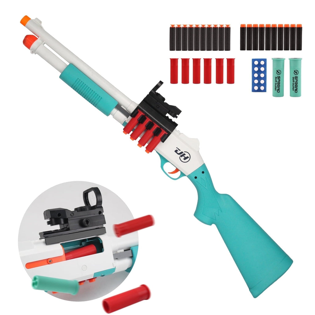 BIU BLASTER Foam Dart Blasters 30-inch Shell Ejecting Design for Indoor and Outdoor Play, 14+ Years, Gold