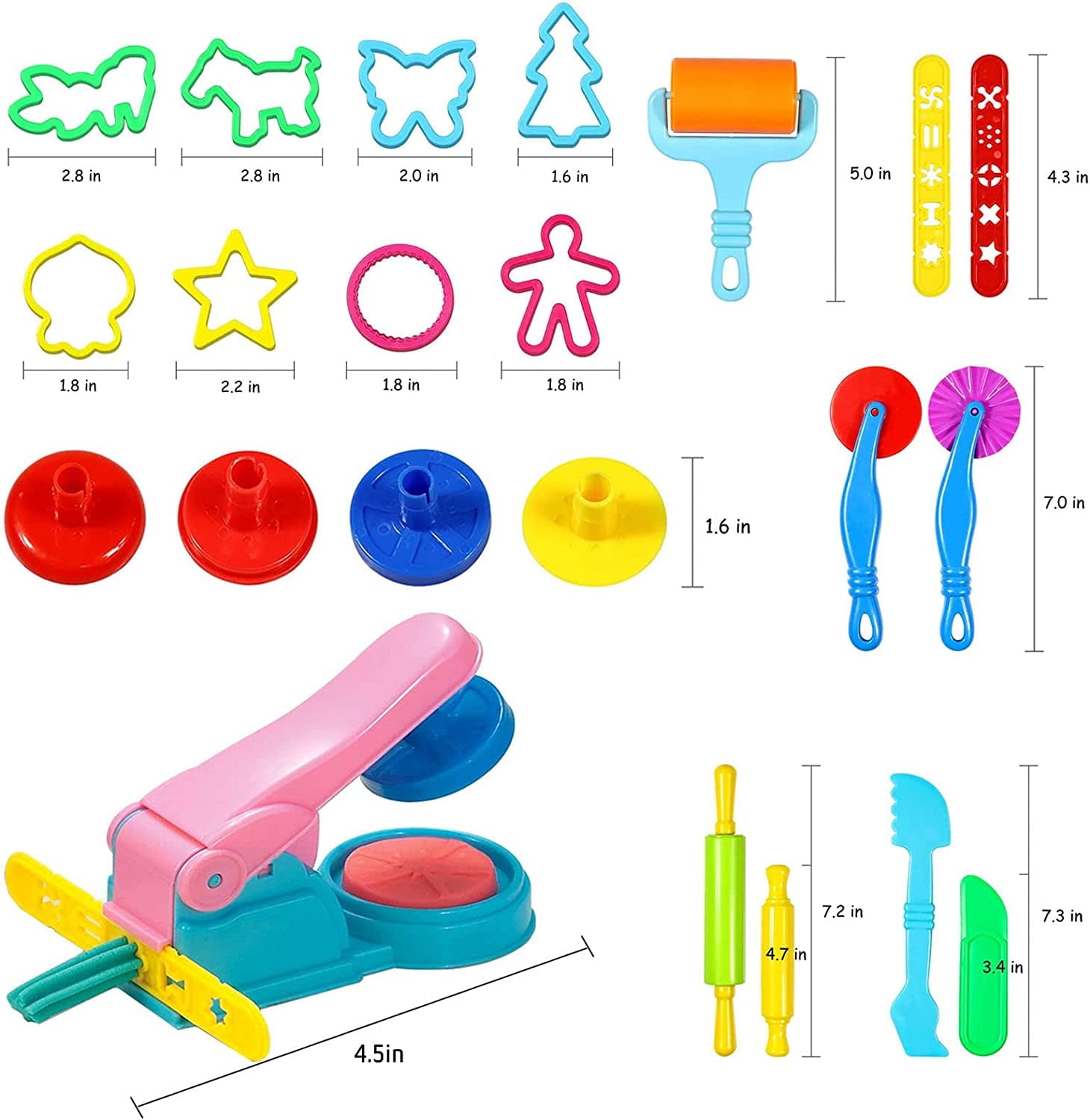 22 Pcs Play Dough Tools Kit, Playdough Pack Sets for Kids Ages 3-4, Birthday Party Favors, Toys for Girls 3 4 5 6 Years