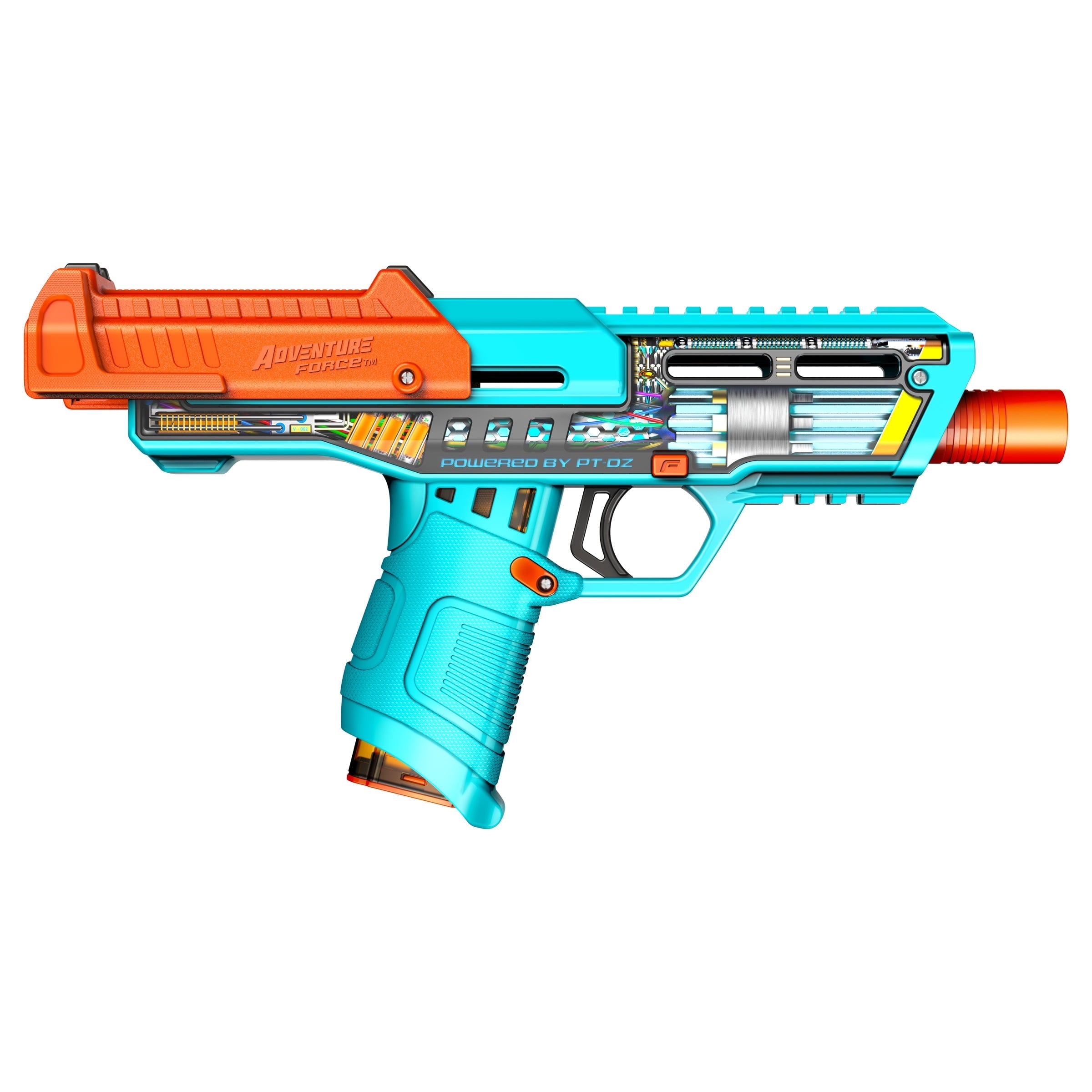 Adventure Force Tactical Strike Brute Pro Ultimate Clip-Fed Slamfire Half-Length Dart Blaster, Shoots up to 145 ft., 17-Piece Pro Blaster Set with Accuracy Booster, 14+