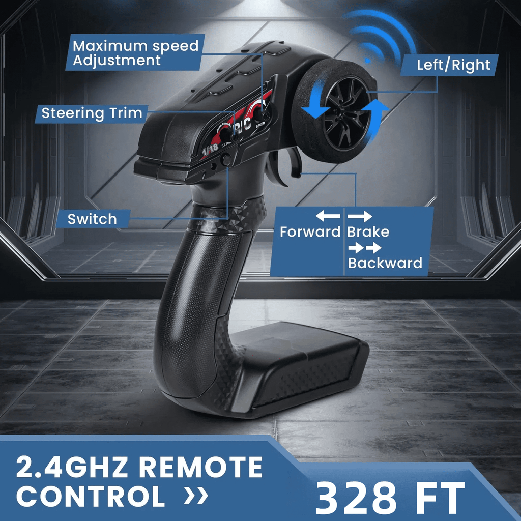 AUOSHI 1:14 Fast RC Toy Car,40+MPH Remote Control Off-Road Truck with Full Metal Drivetrain, 4WD All-Terrain, 2 Batteries, 70 Min Runtime, LED Lights, Waterproof – Great Gift for Kids, Teens & Adults