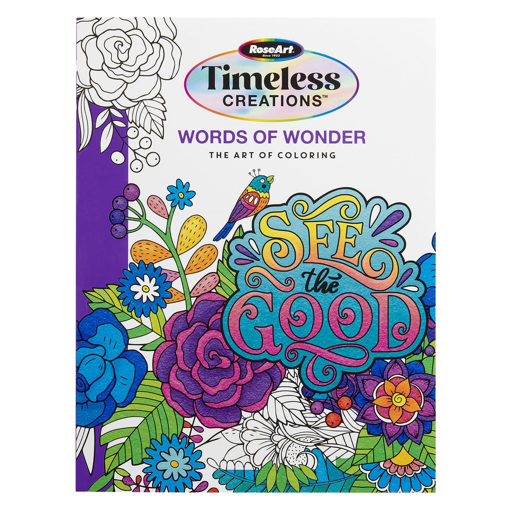 Cra-Z-Art: Timeless Creations, Words of Wonder New Adult Coloring Book, 64 Pages