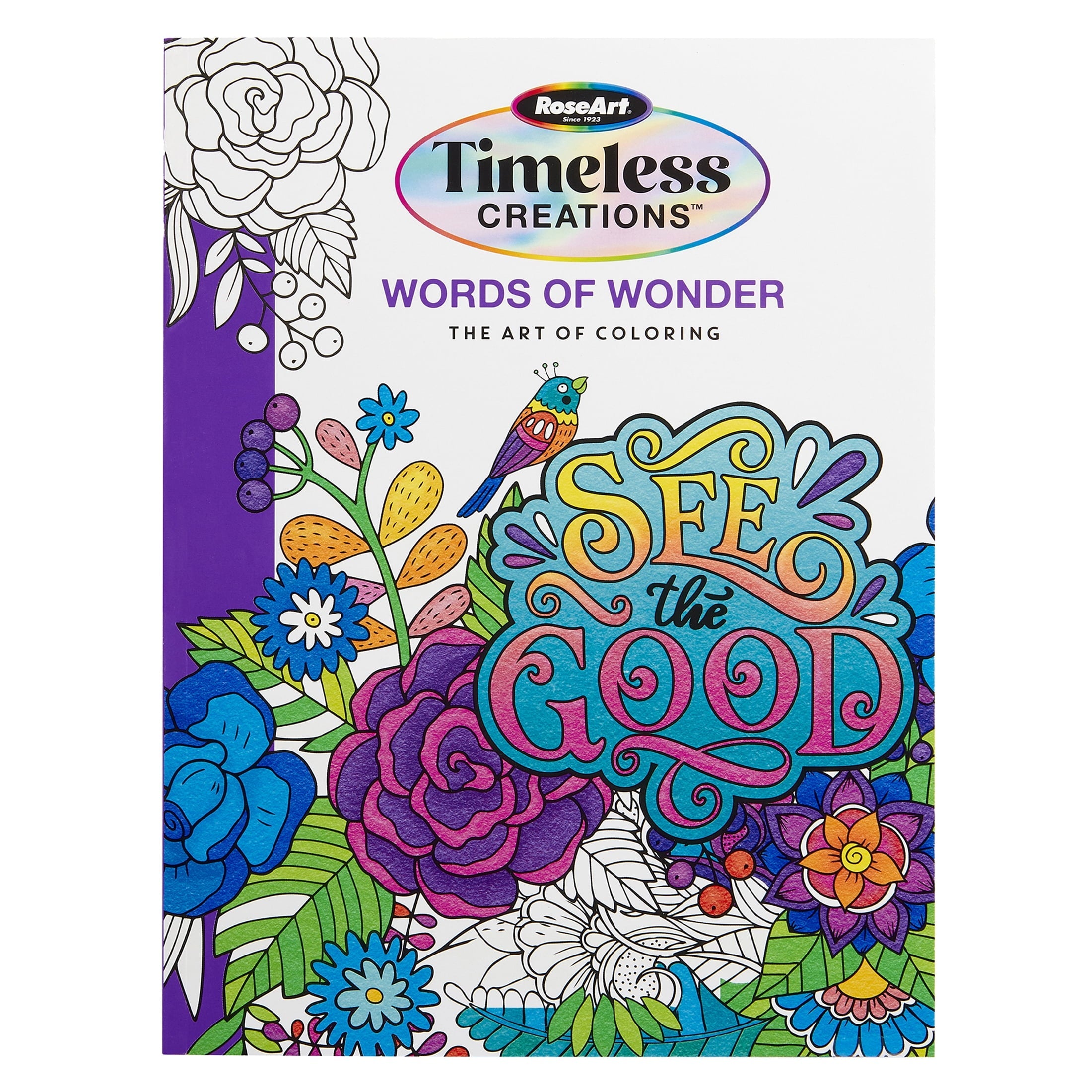 Cra-Z-Art: Timeless Creations, Words of Wonder New Adult Coloring Book, 64 Pages