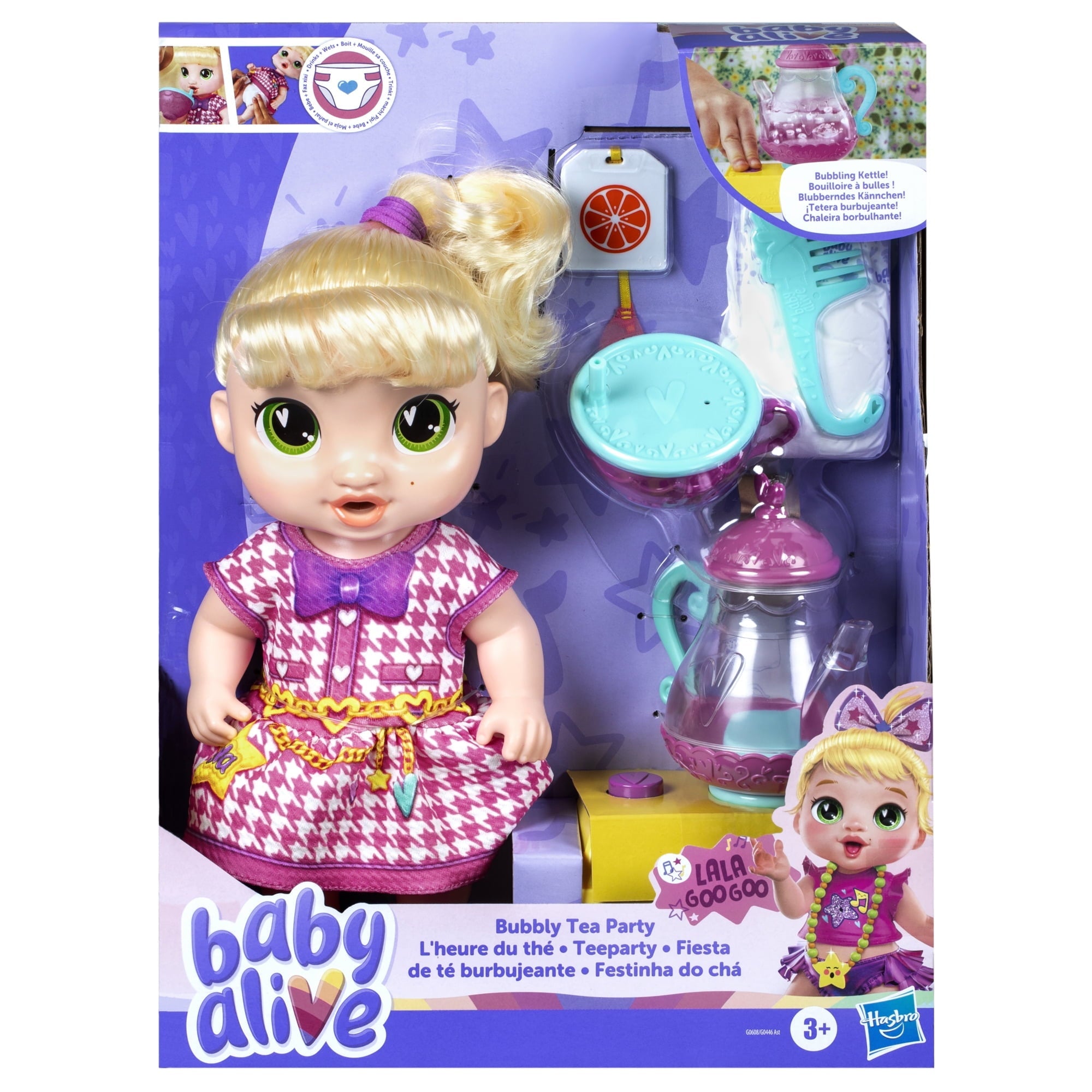 Baby Alive Bubbly Tea Party LaLa GooGoo, Blonde Hair Baby Doll, Holiday Gifts for Girls & Boys Ages 3 and up