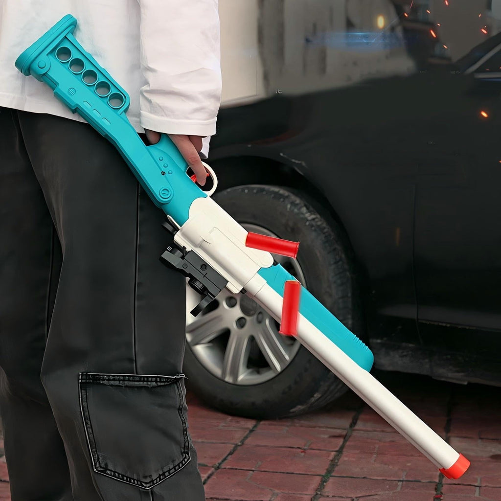 BIU BLASTER Double Barrel Toy Foam Blaster with Shell Ejection 2-in-1 Soft Bullet Shotgun, Ideal Gift for Ages 14+