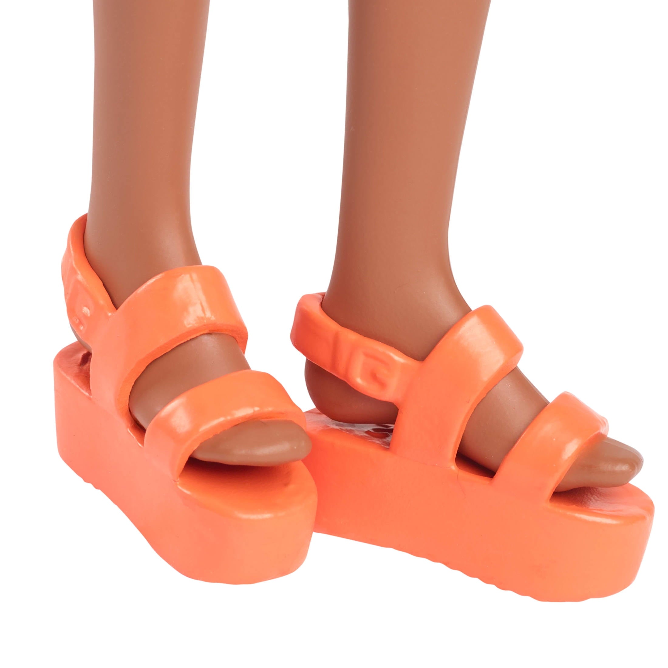 Barbie Fashionistas Doll #233 with Black Hair in Checkered Flower Midi Dress, Necklace and Sandals