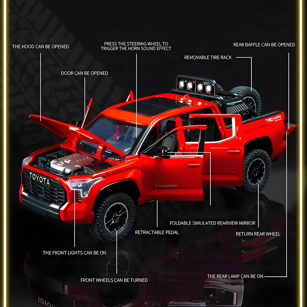 Anmyjuly 1/24 Scale Pickup Truck Toy Car Metal Die-Casting Model,Suitable for Boys as a Gift,Red