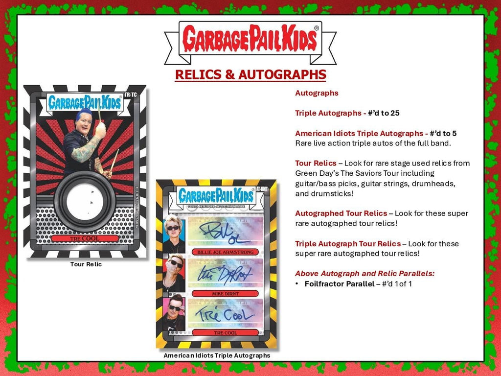 2024 Topps Garbage Pail Kids Battle Of The Bands: Green Day Hobby Box - ( Trading Cards)