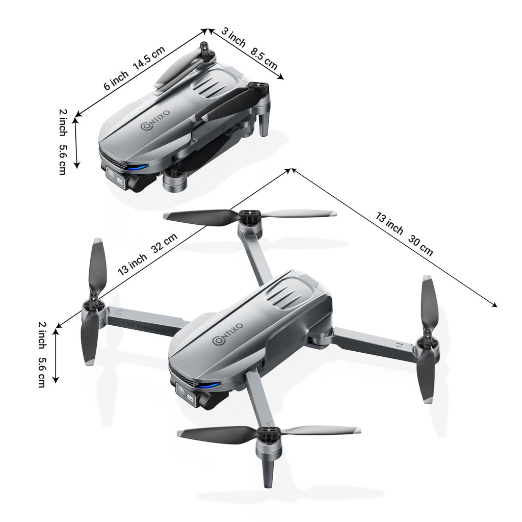 Contixo F28 Stratus Max 4K Drone, 2-Axis Gimbal with EIS, 3280ft Range, 26 Min Flight, GPS, Auto-Return, Case