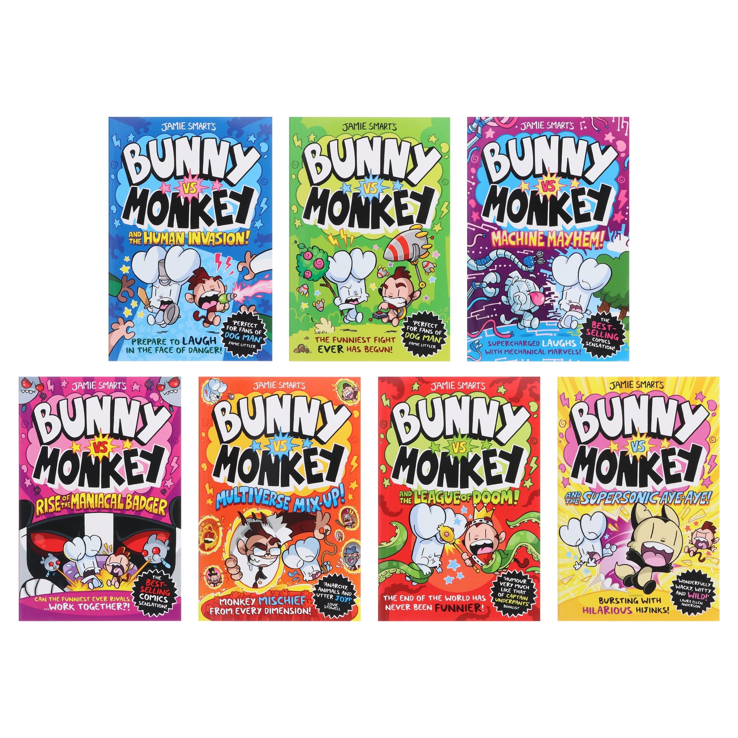 Bunny vs Monkey Series By Jamie Smart 7 Books Collection Set - Ages 7-9 - Paperback