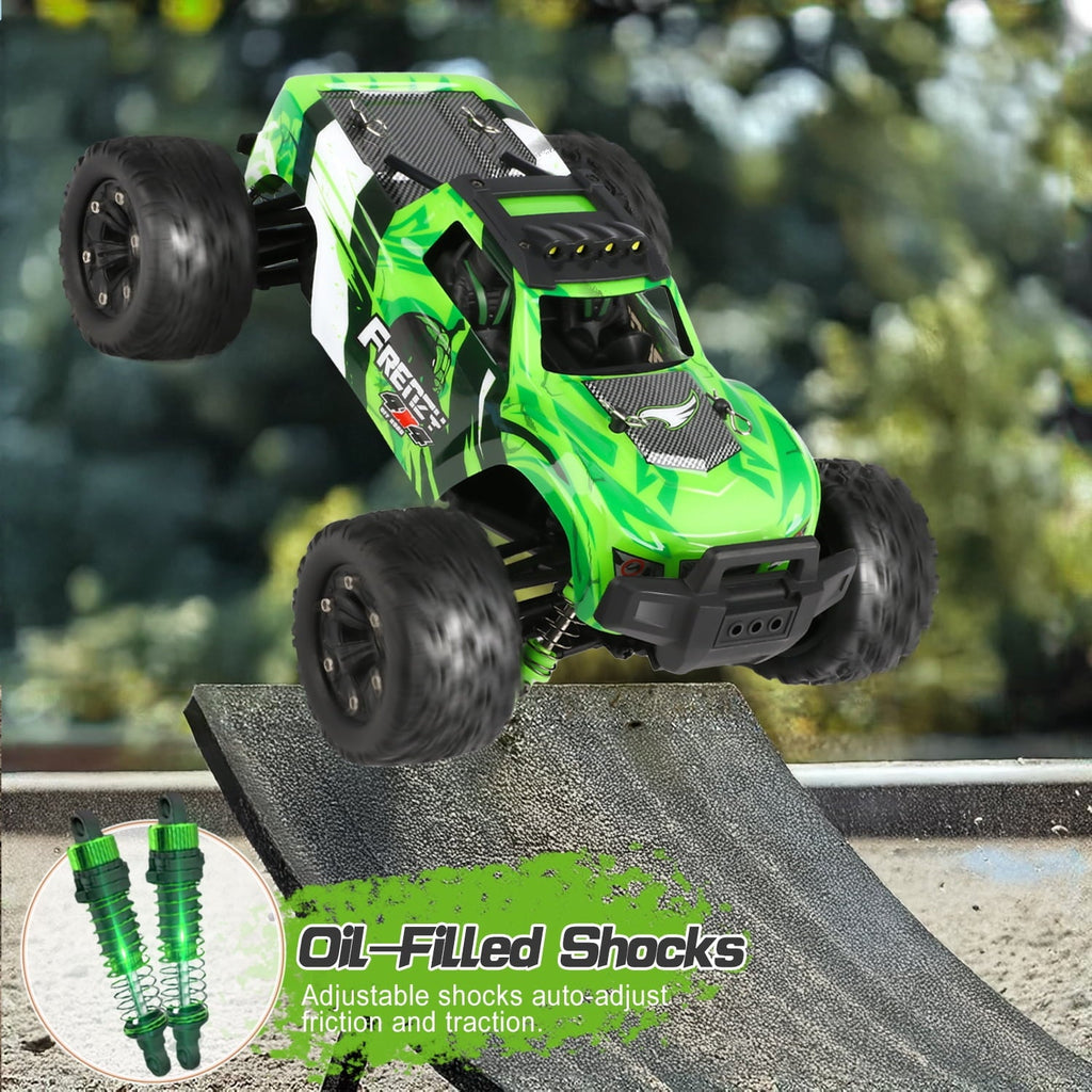 Beefunni RC Car 1:18 All Terrain, 40 MPH High Speed 4WD Off-Road RC Trucks, with 2.4 GHz Remote Control, 4X4 Waterproof Monster Truck with 2 Rechargeable Batteries, Toys Gifts for Boys Kids Adults