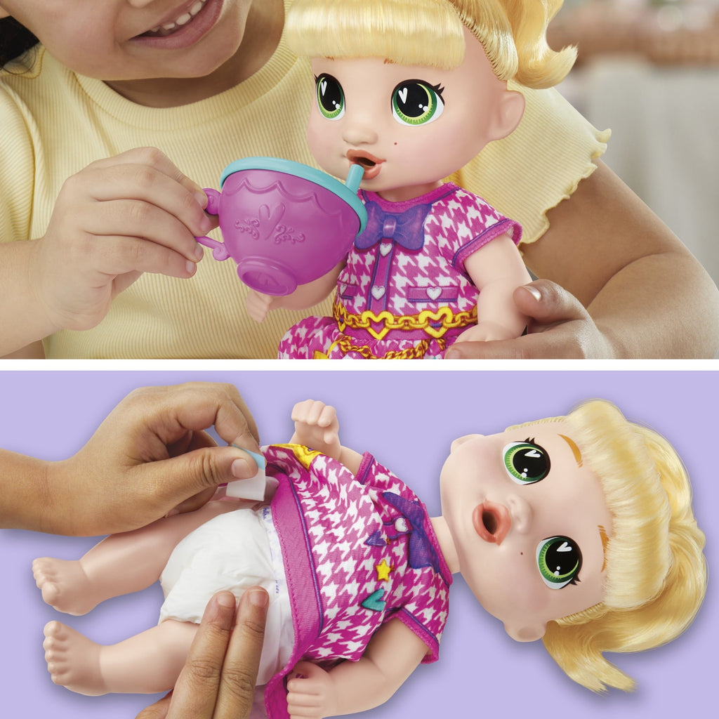 Baby Alive Bubbly Tea Party LaLa GooGoo, Blonde Hair Baby Doll, Holiday Gifts for Girls & Boys Ages 3 and up