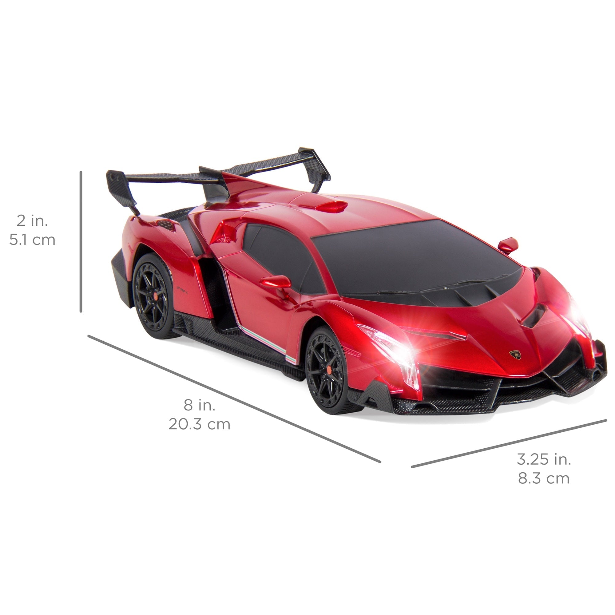 Best Choice Products 1/24 Officially Licensed RC Lamborghini Veneno Sport Racing Car w/ 2.4GHz Remote Control - Red