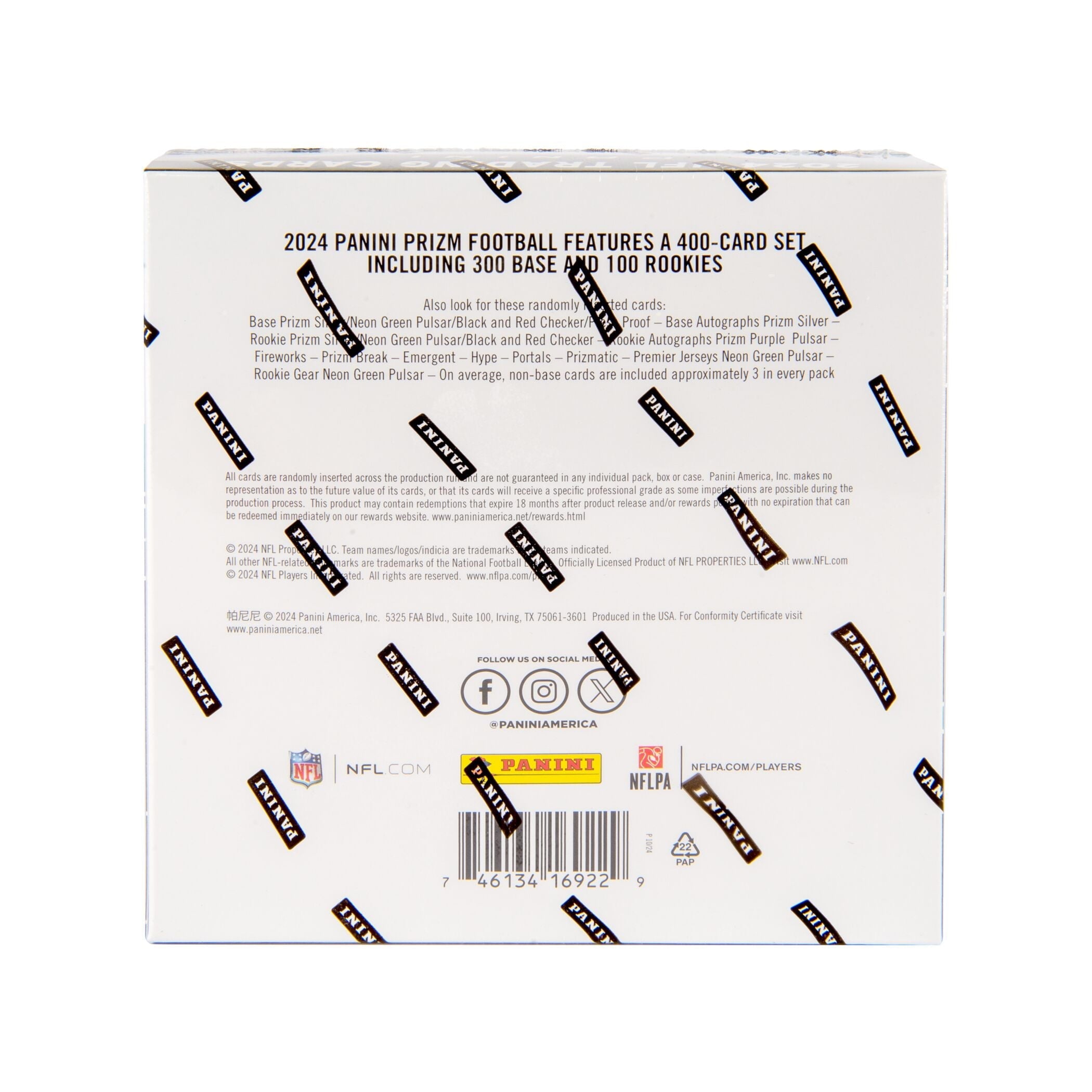 (2 pack) 2024 Panini Prizm Football Trading Cards Mega Box